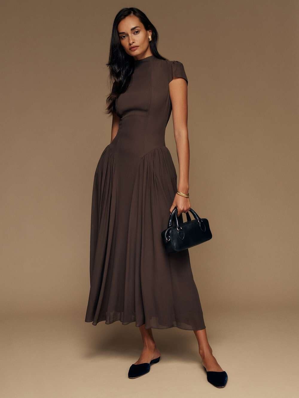 SZ 0 Reformation Maven Dress Mole NWT